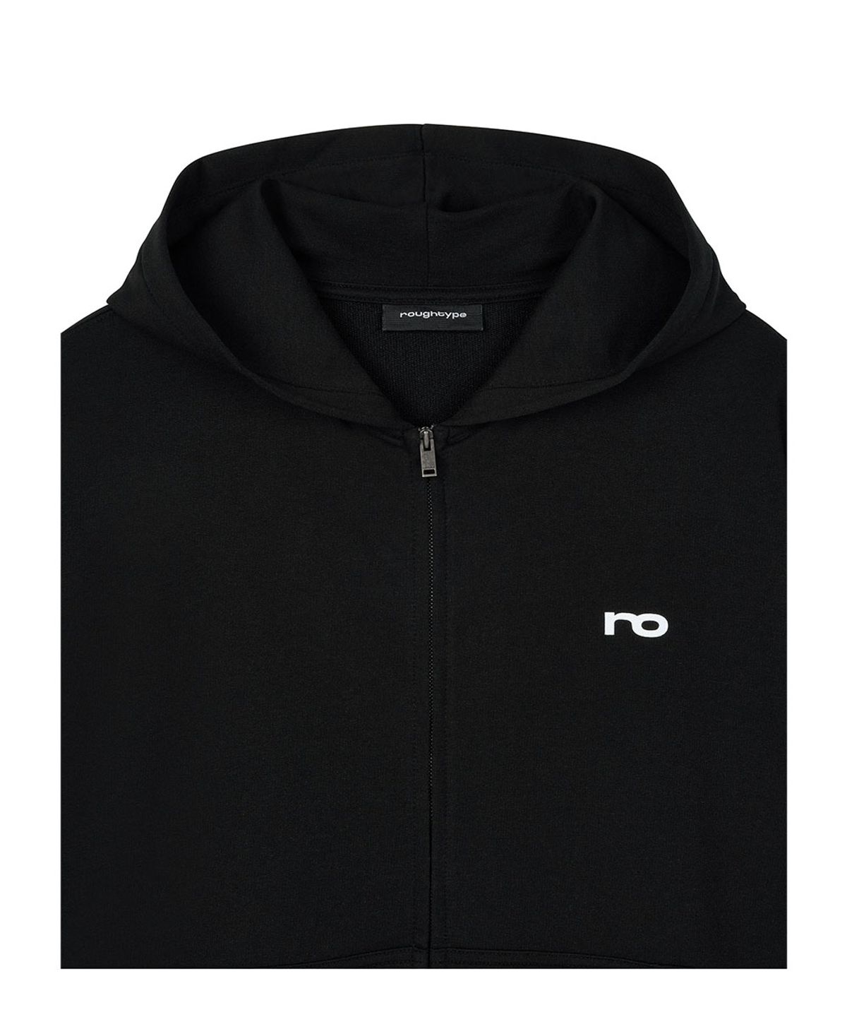 로타입(ROUGHTYPE) Low Logo Hooded Zip-Up - Black