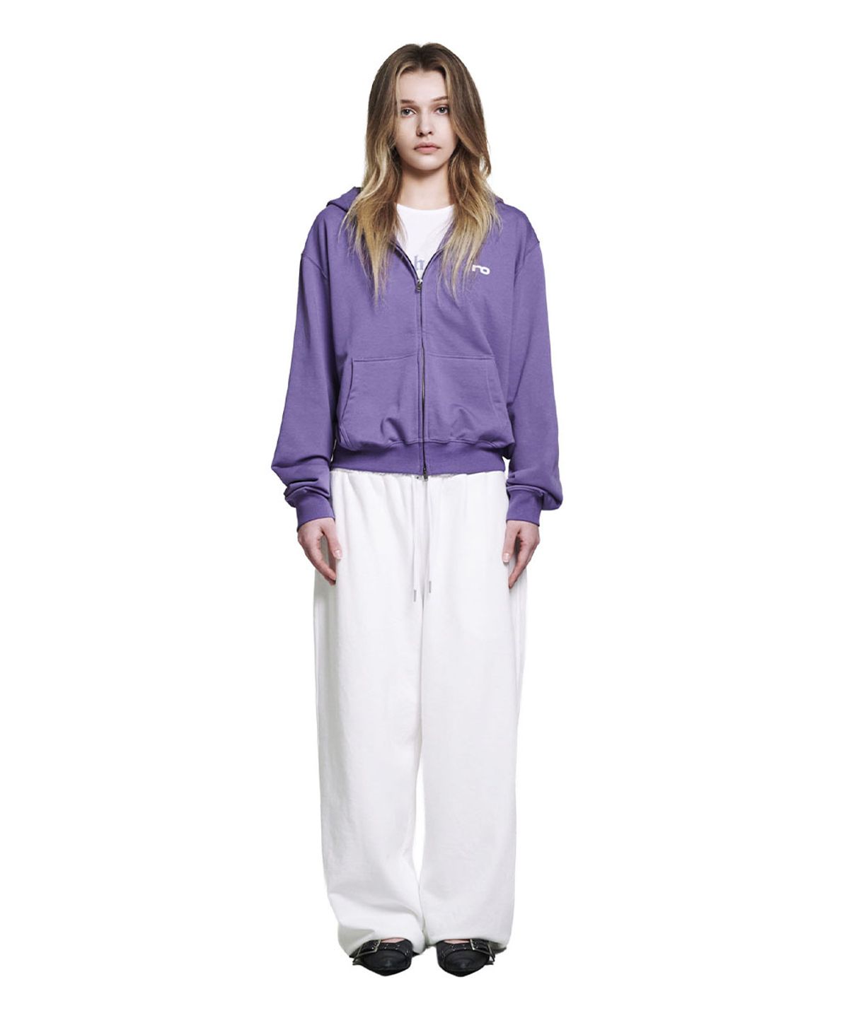 로타입(ROUGHTYPE) Low Logo Hooded Zip-Up - Purple