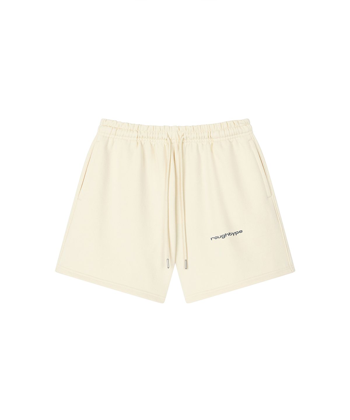 로타입(ROUGHTYPE) Mid Logo Half Sweat Pants - Cream