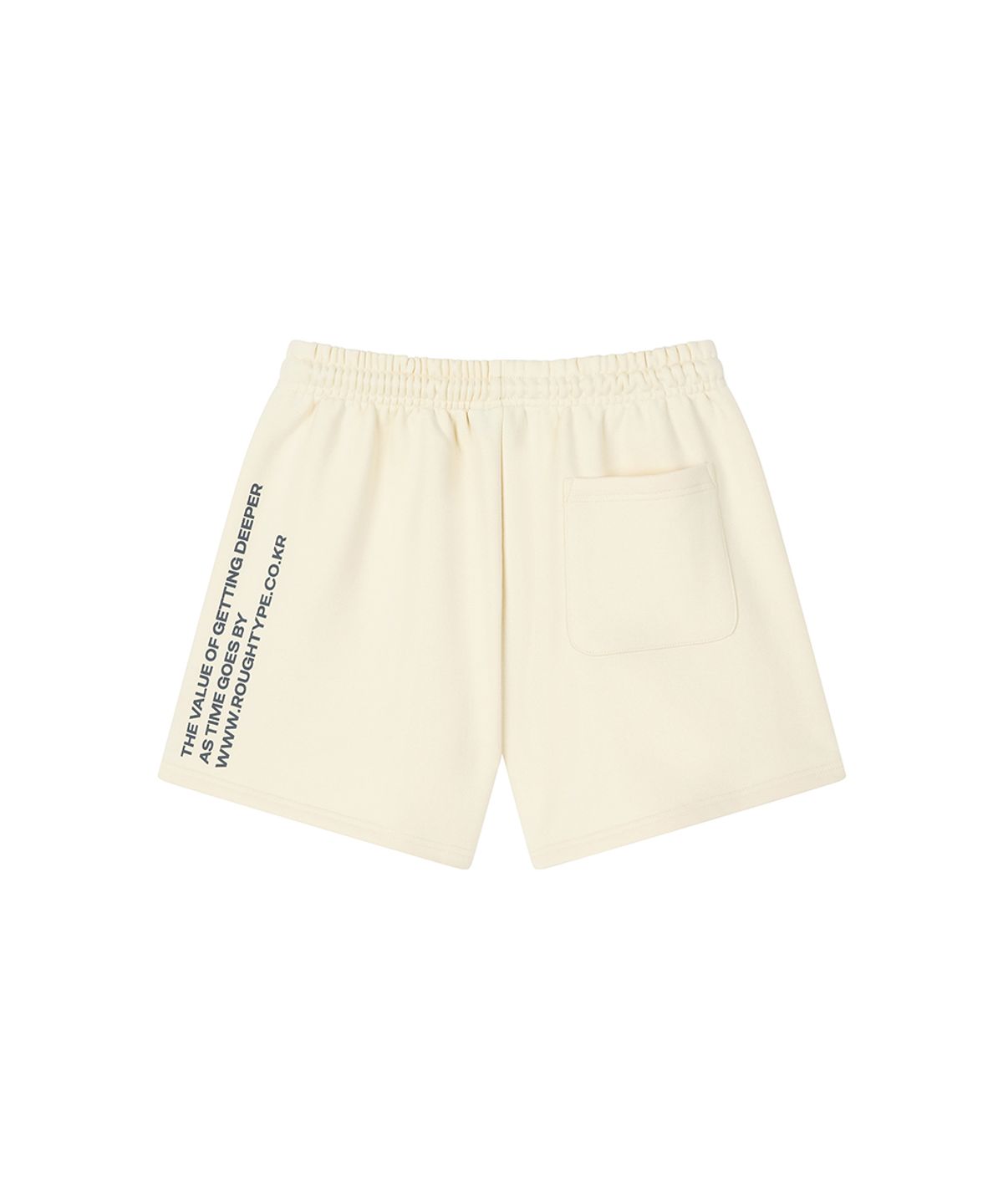 로타입(ROUGHTYPE) Mid Logo Half Sweat Pants - Cream