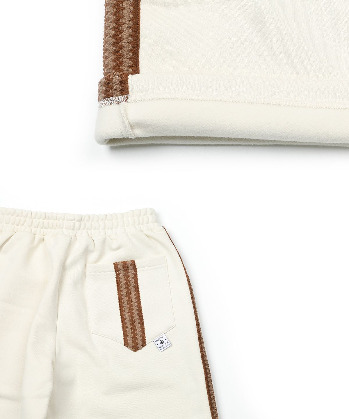 히피하우스(HIPPIE HAUS) Brushed Straight sweatpants w.Tape Ivory