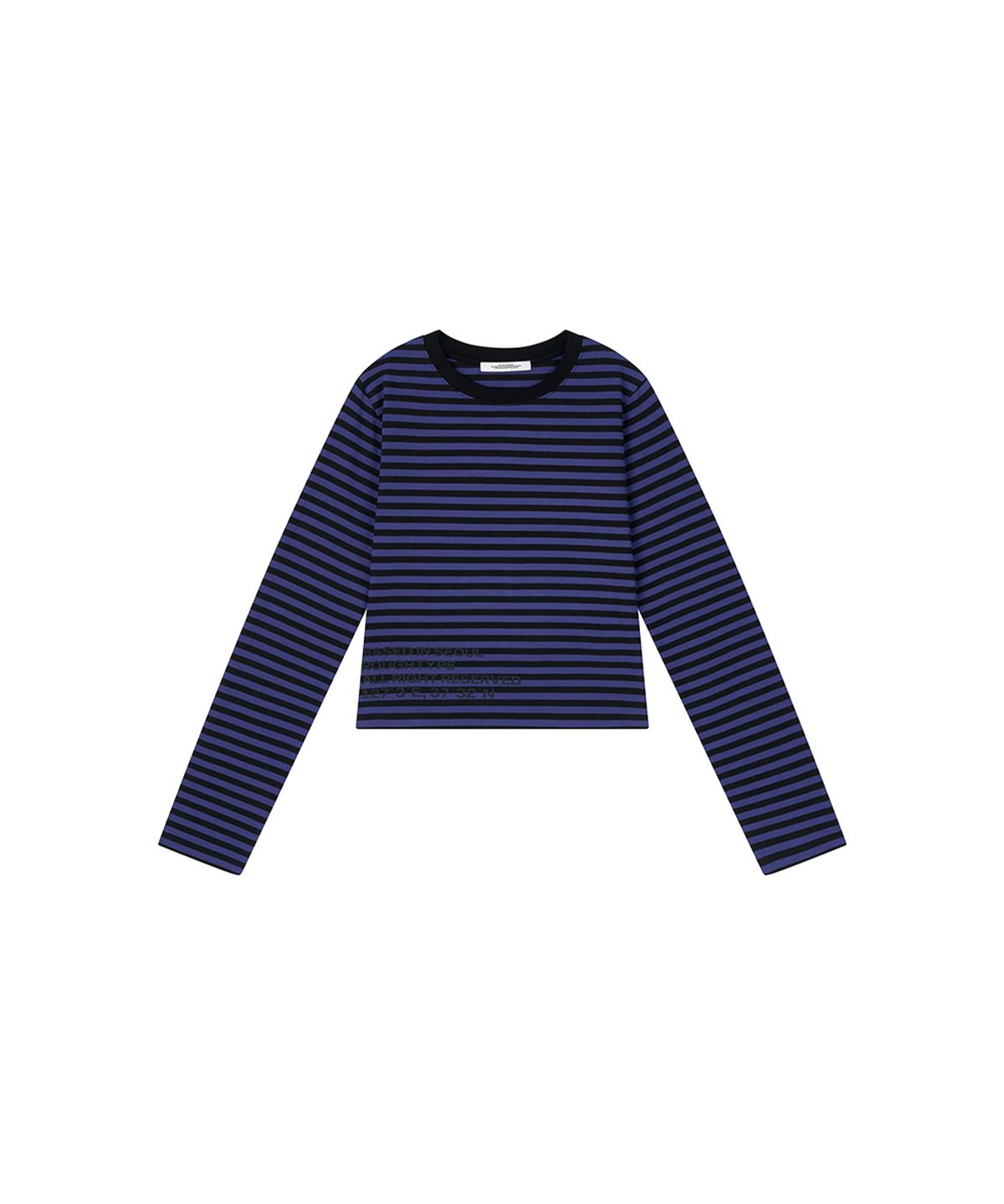 로타입(ROUGHTYPE) Waist Lettering Striped Long Sleeve - Purple