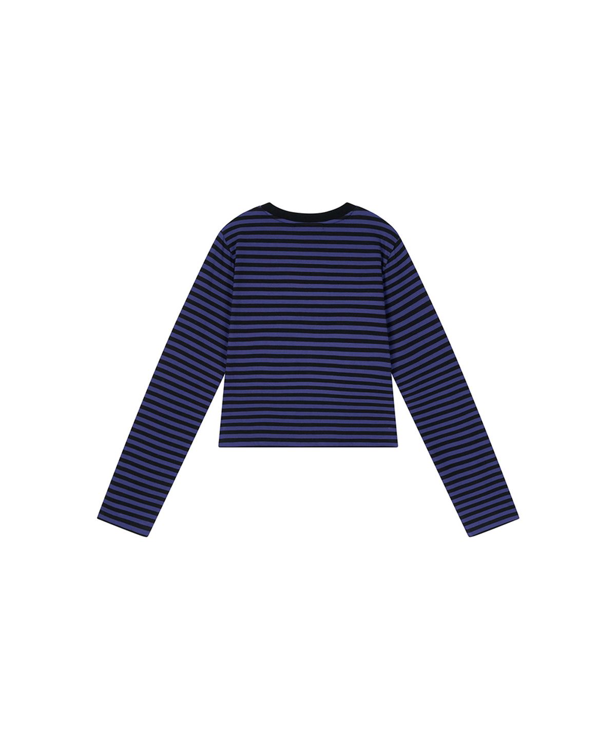 로타입(ROUGHTYPE) Waist Lettering Striped Long Sleeve - Purple