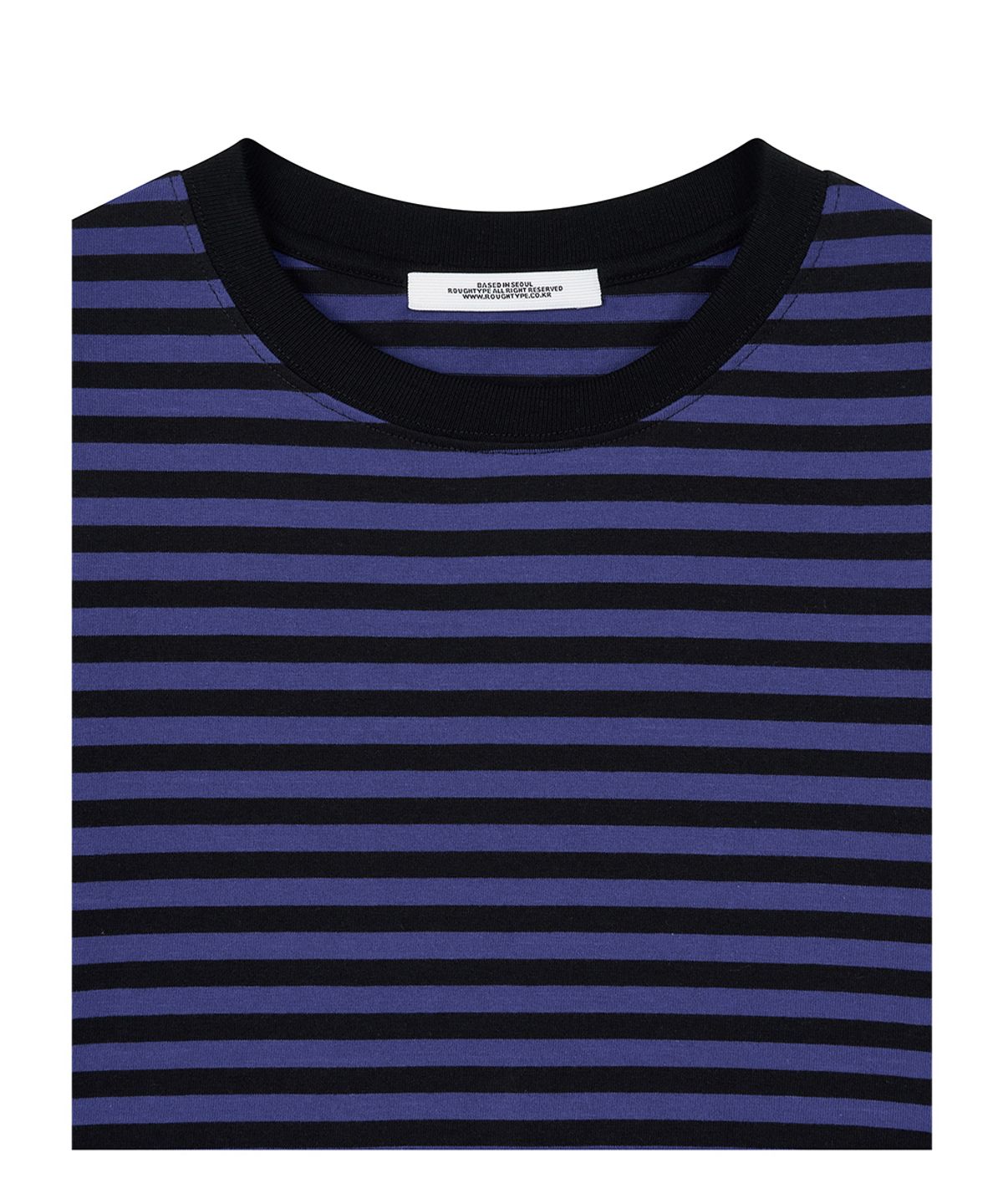 로타입(ROUGHTYPE) Waist Lettering Striped Long Sleeve - Purple