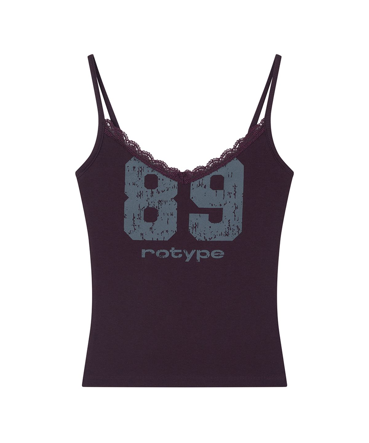 로타입(ROUGHTYPE) Crack Logo Lace Sleeveless - Purple