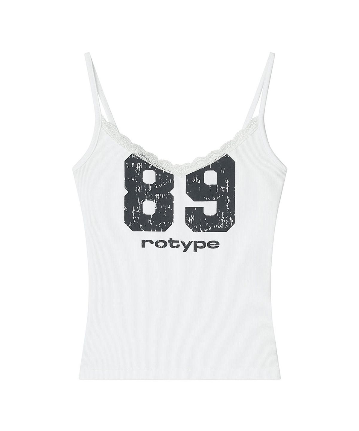 로타입(ROUGHTYPE) Crack Logo Lace Sleeveless - White