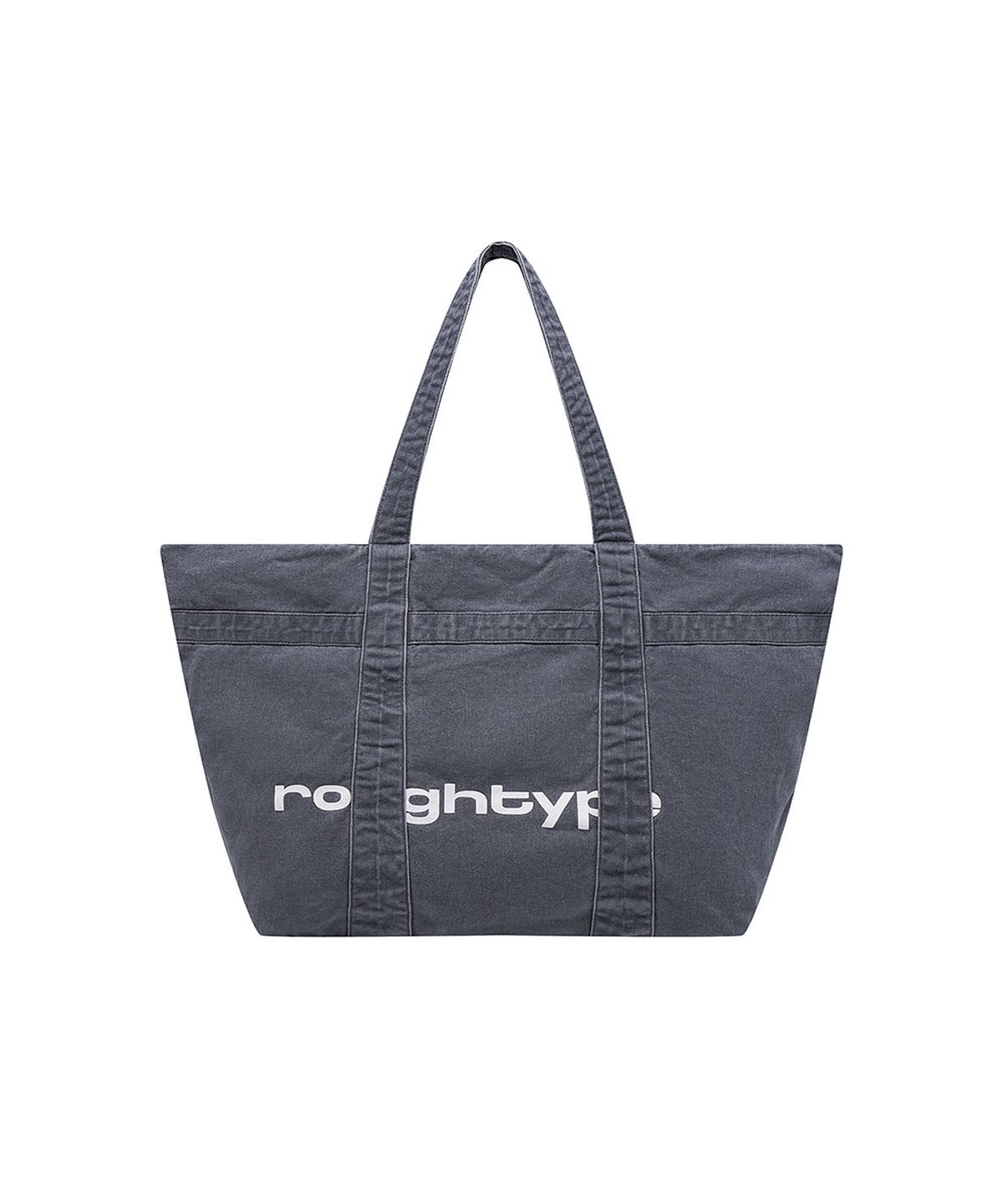 로타입(ROUGHTYPE) RT Logo Washed Tote Bag - Charcoal