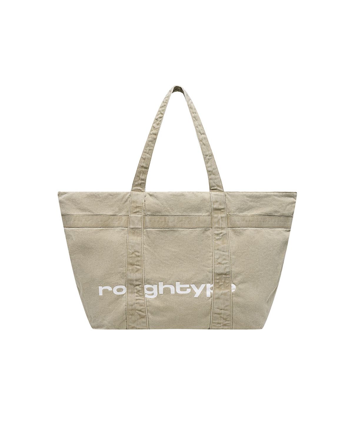 로타입(ROUGHTYPE) RT Logo Washed Tote Bag - Khaki beige
