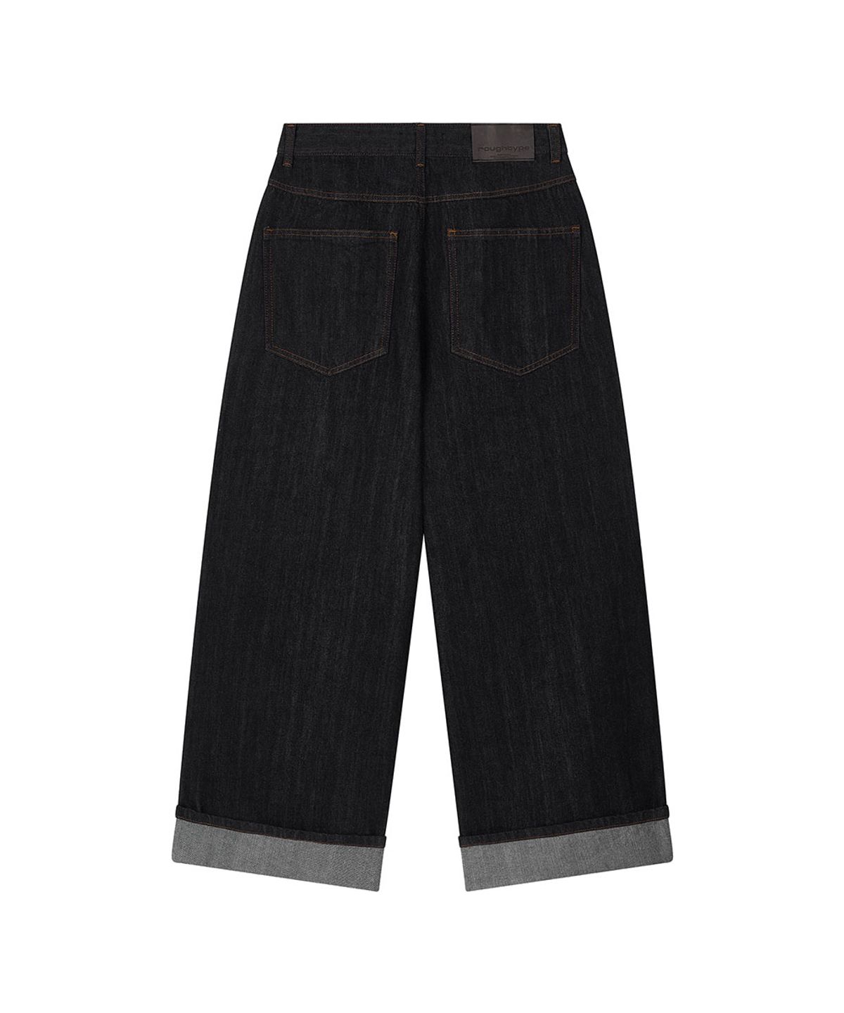 로타입(ROUGHTYPE) Logo Point Roll-up Denim Pants - Indigo