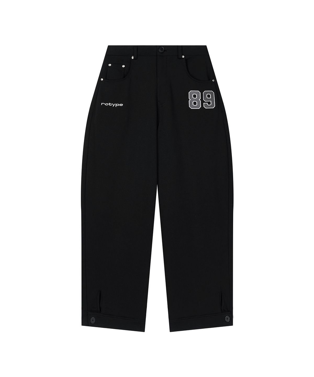 로타입(ROUGHTYPE) Balloon-fit Patch Sweatpants - Black