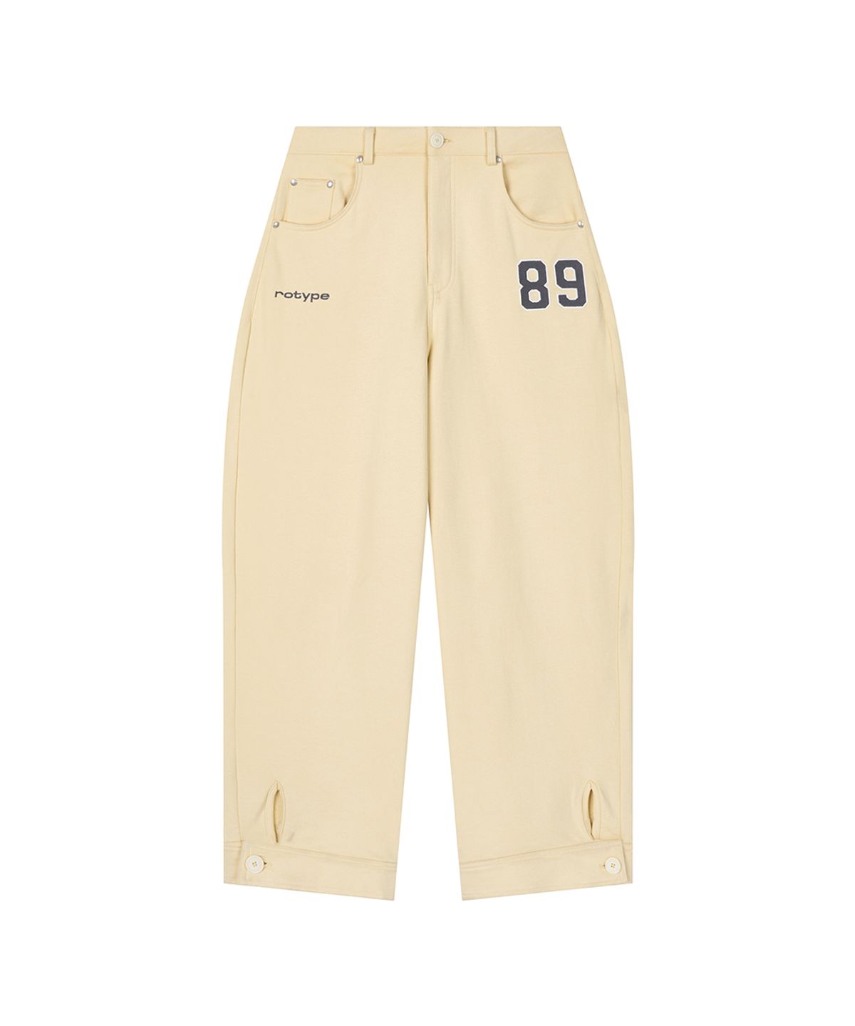로타입(ROUGHTYPE) Balloon-fit Patch Sweatpants - Butter