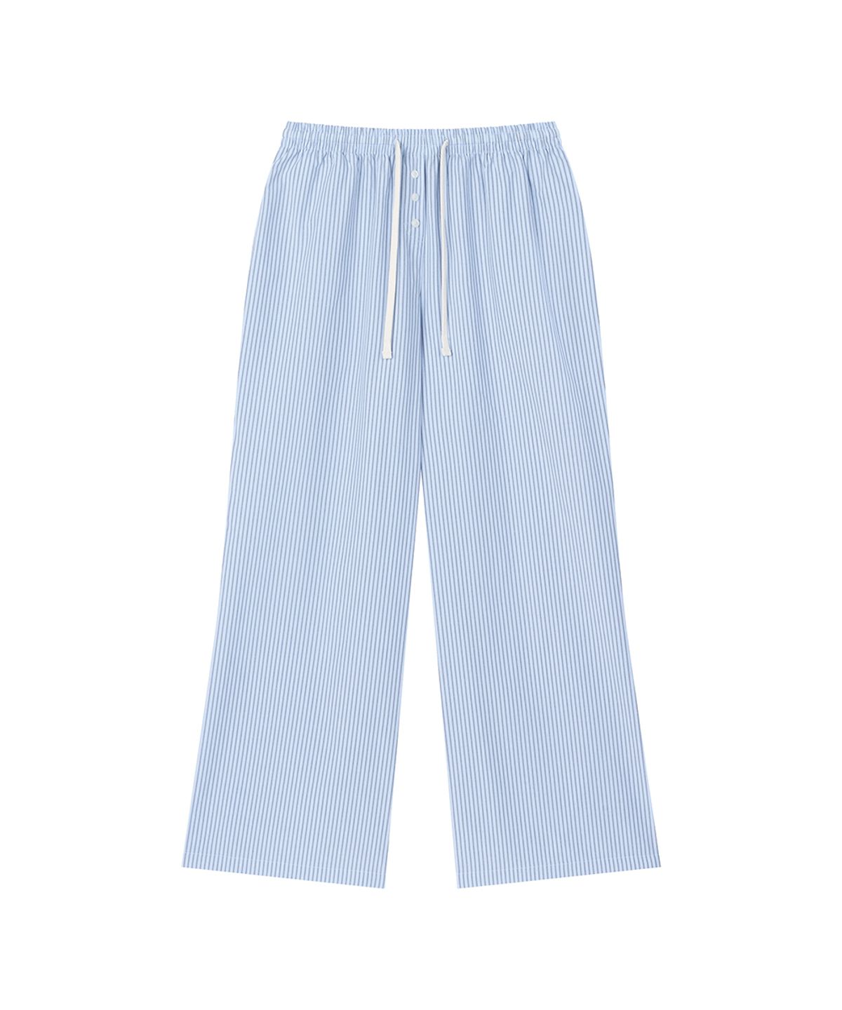 로타입(ROUGHTYPE) Button Stripe Pants - Sky blue