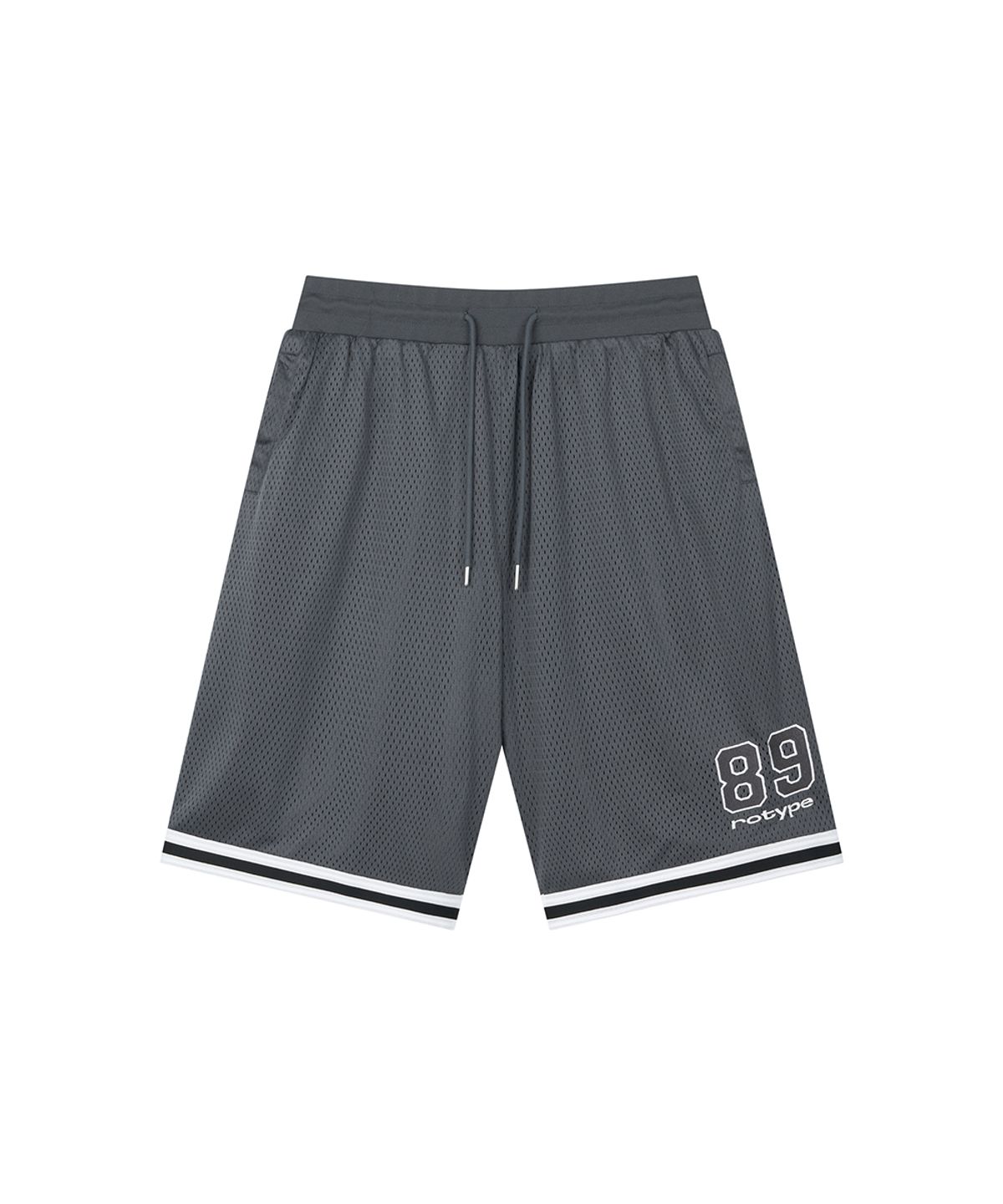 로타입(ROUGHTYPE) 89 Logo Mesh Basketball Shorts - Gray