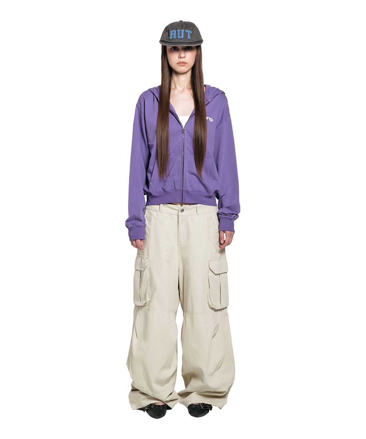 로타입(ROUGHTYPE) Washed Cargo Cotton Pants - Ivory