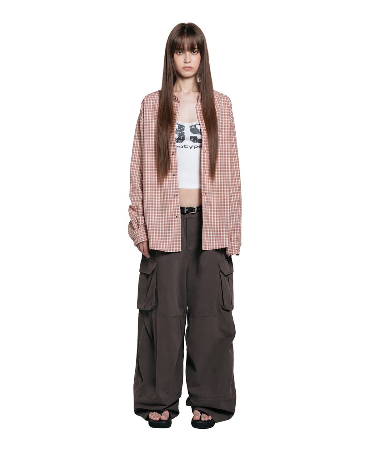로타입(ROUGHTYPE) Washed Cargo Cotton Pants - Charcoal