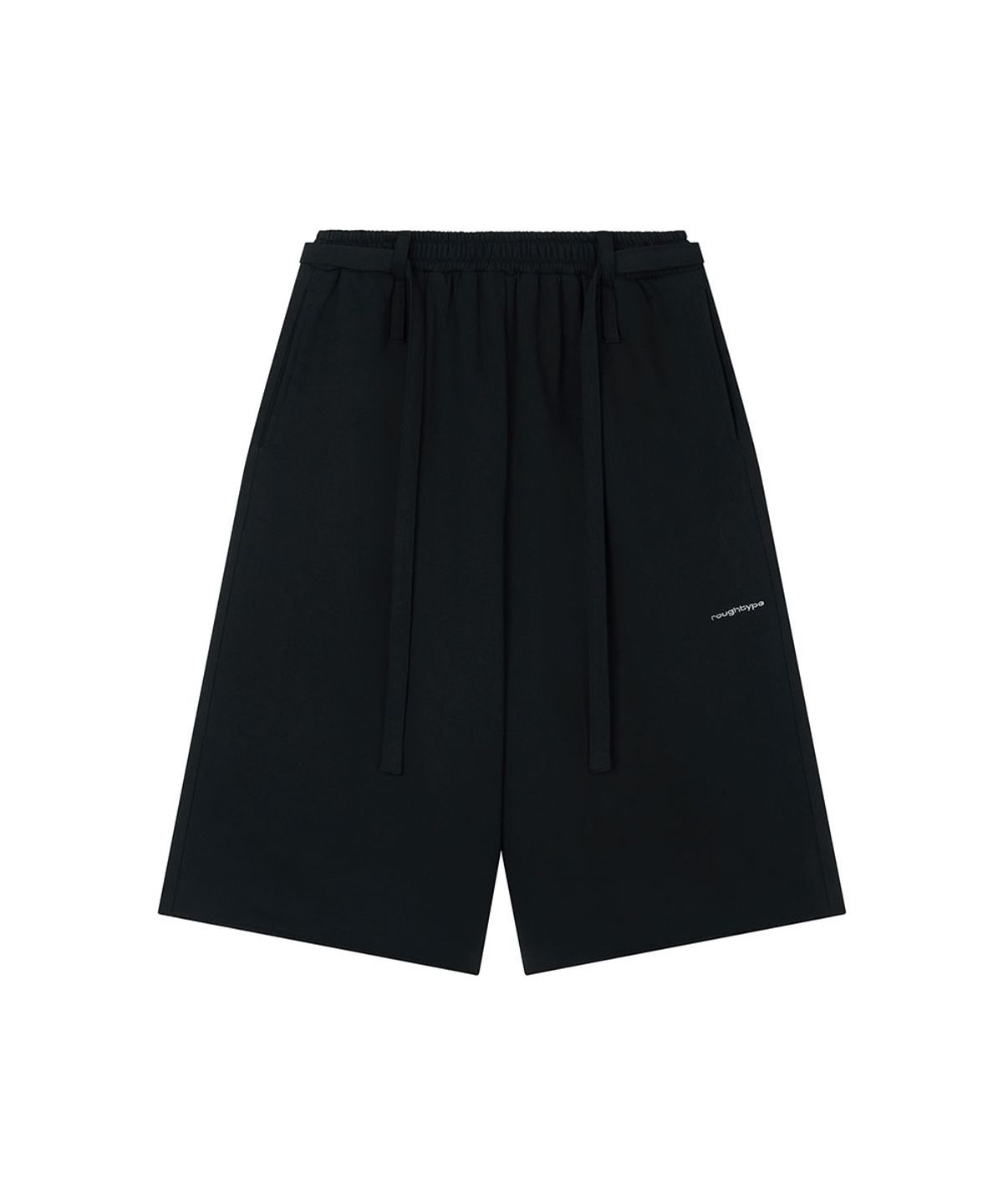 로타입(ROUGHTYPE) Belted Point Bermuda Sweatpants - Black