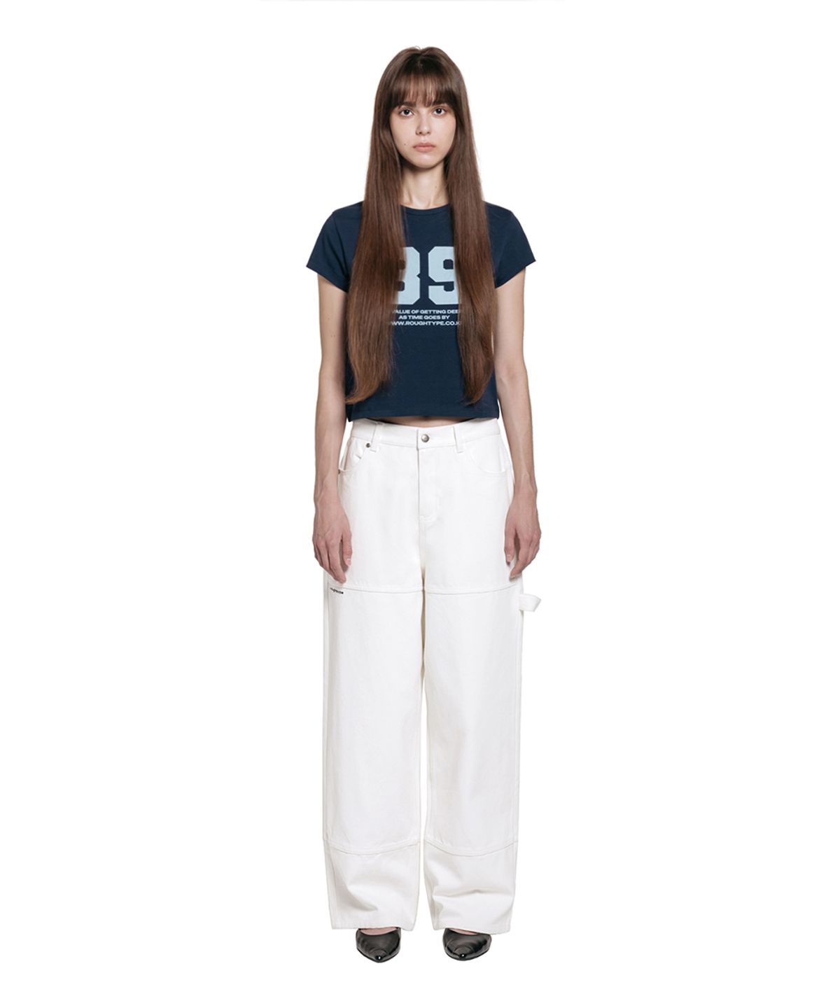 로타입(ROUGHTYPE) Drop Line Oxford Pants - Ivory