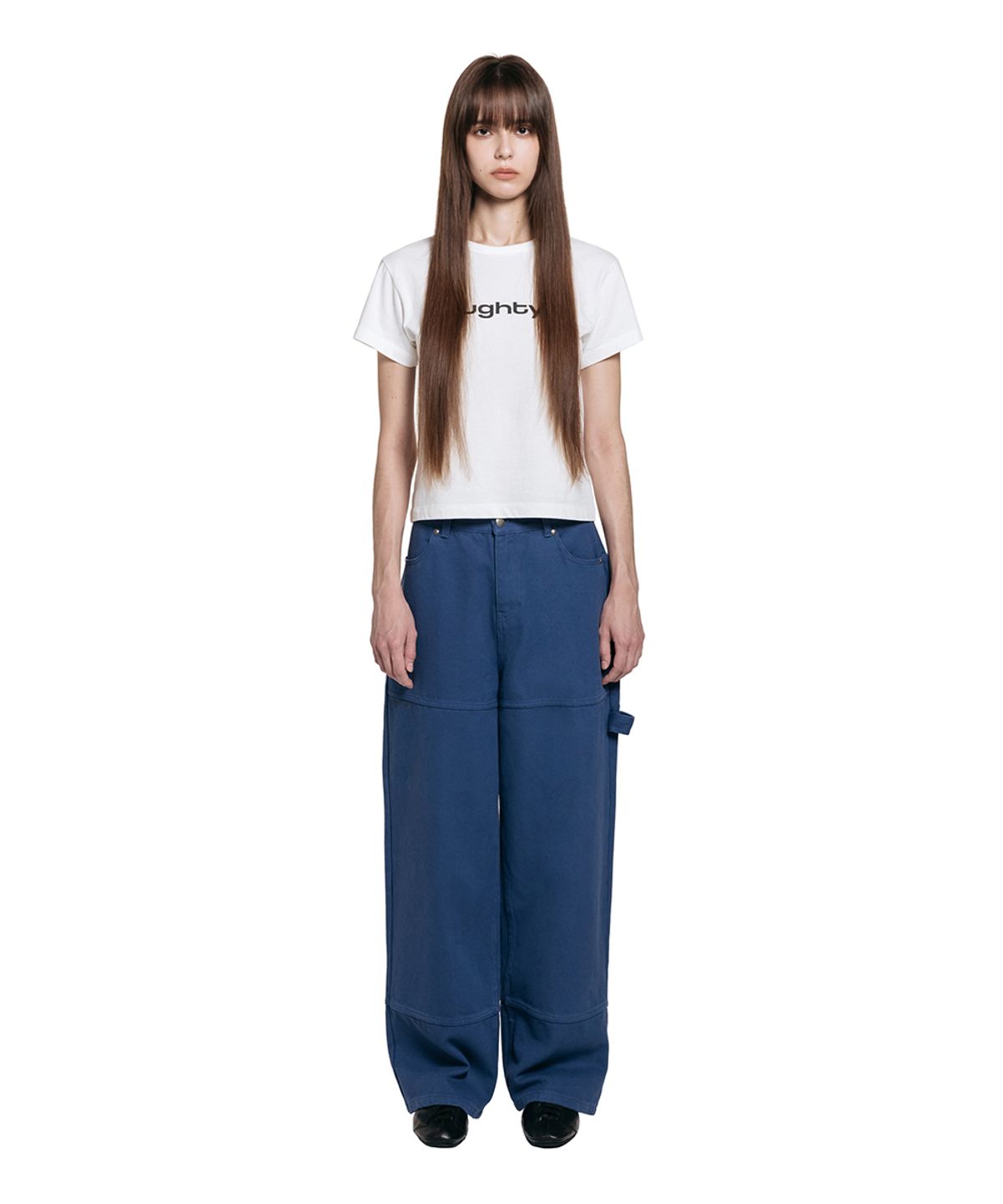 로타입(ROUGHTYPE) Drop Line Oxford Pants - Blue