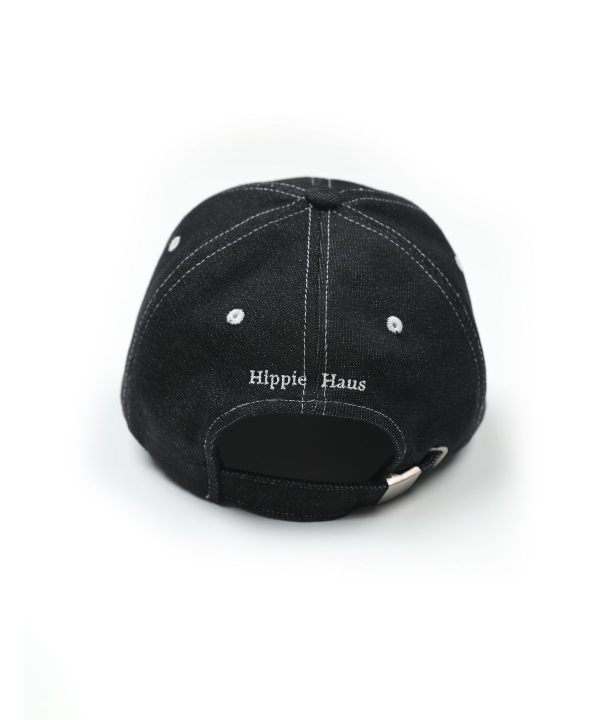 히피하우스(HIPPIE HAUS) Embroidered Ball Cap_Black Denim
