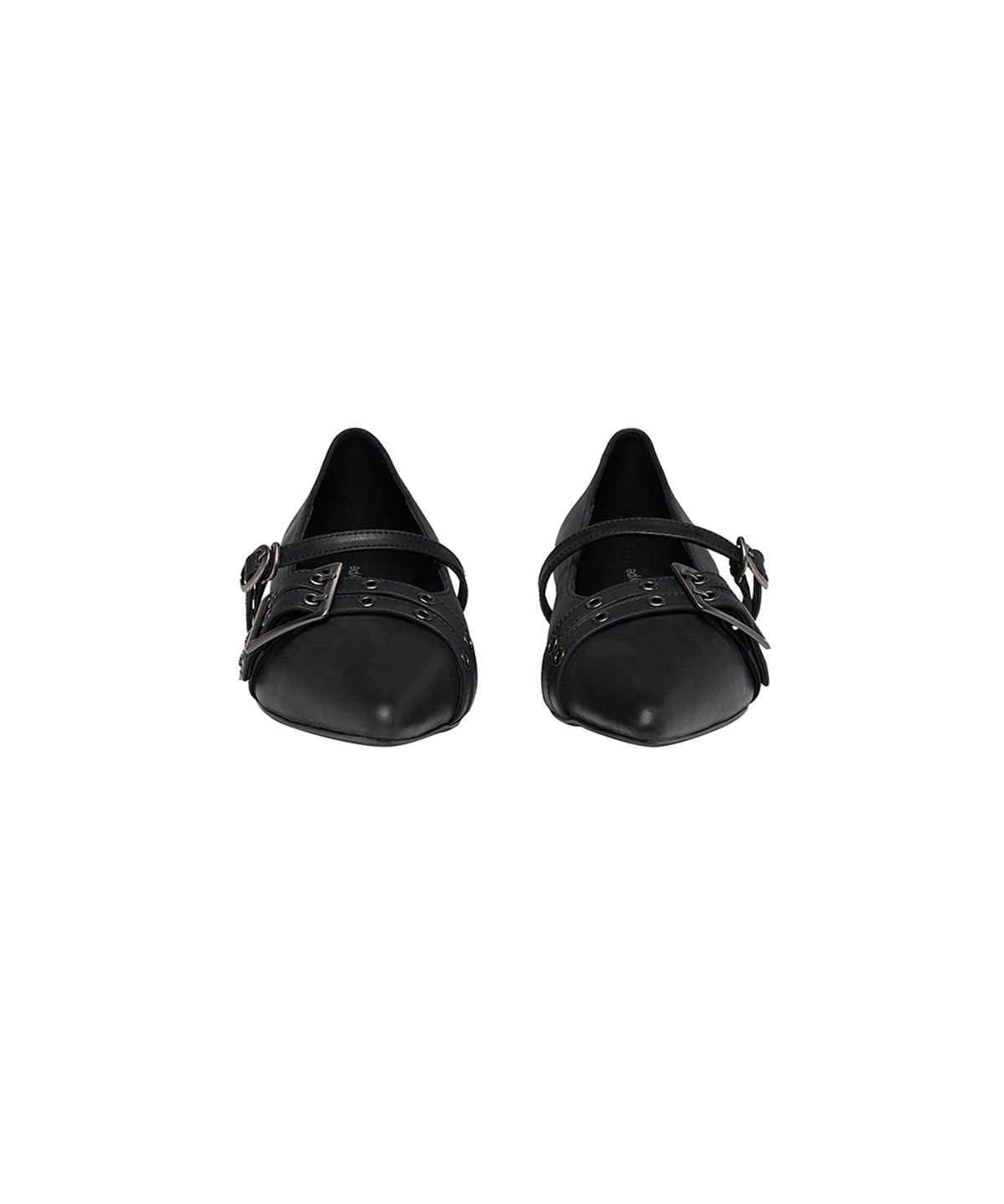 로타입(ROUGHTYPE) Buckle-line Slingback Shoes - Black
