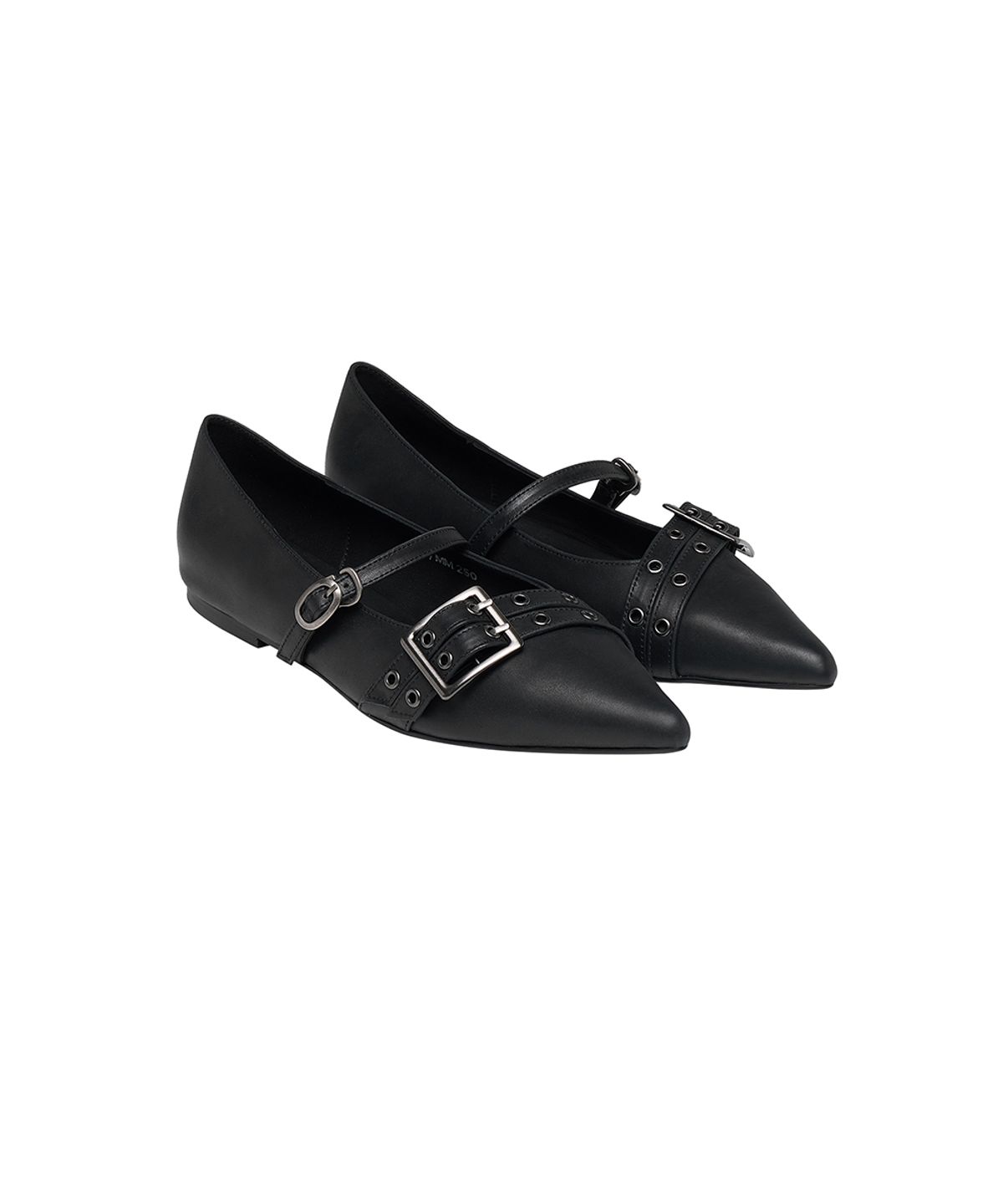 로타입(ROUGHTYPE) Buckle-line Slingback Shoes - Black