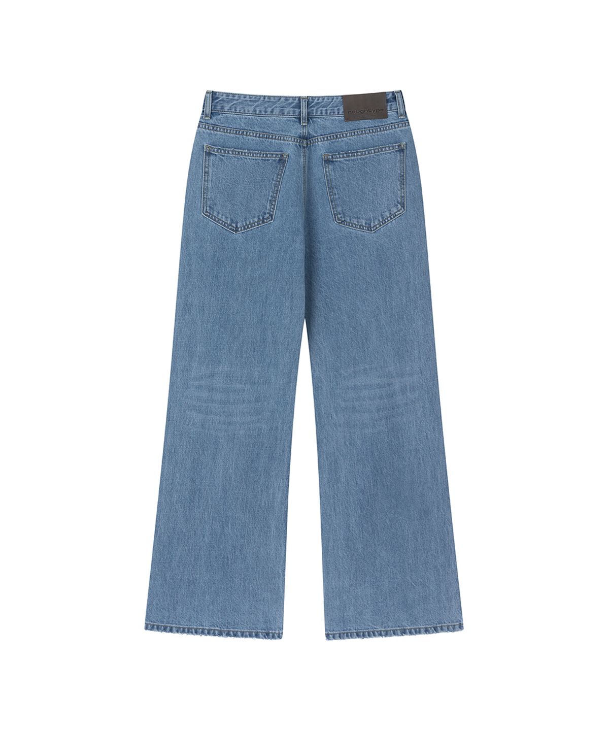로타입(ROUGHTYPE) Damage Semi-bootcut Denim Pants - Mid blue