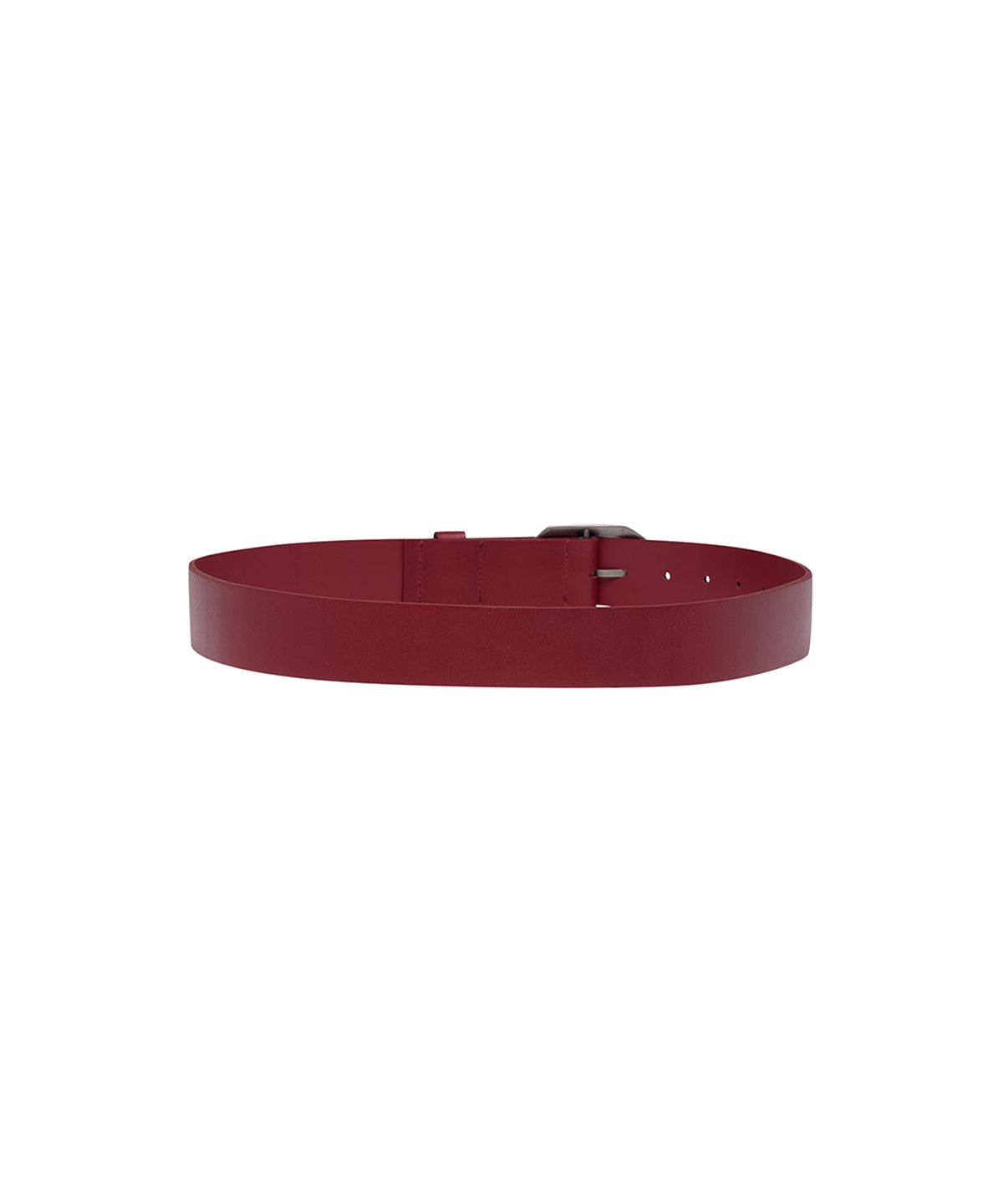 로타입(ROUGHTYPE) Logo Buckle Red Leather Belt - Red