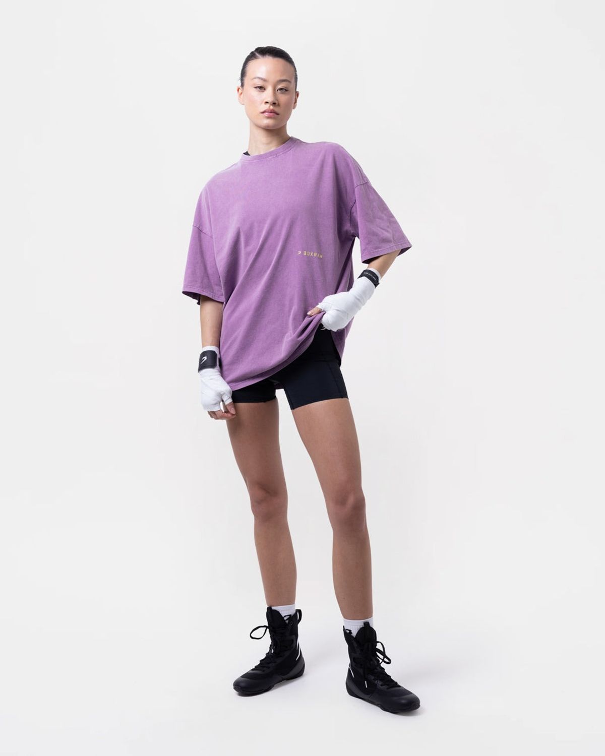복스로(BOXRAW) 스파링 클럽 오버사이즈 티셔츠 - 여성 W BXRW-SPCLT-W [워시드 퍼플]