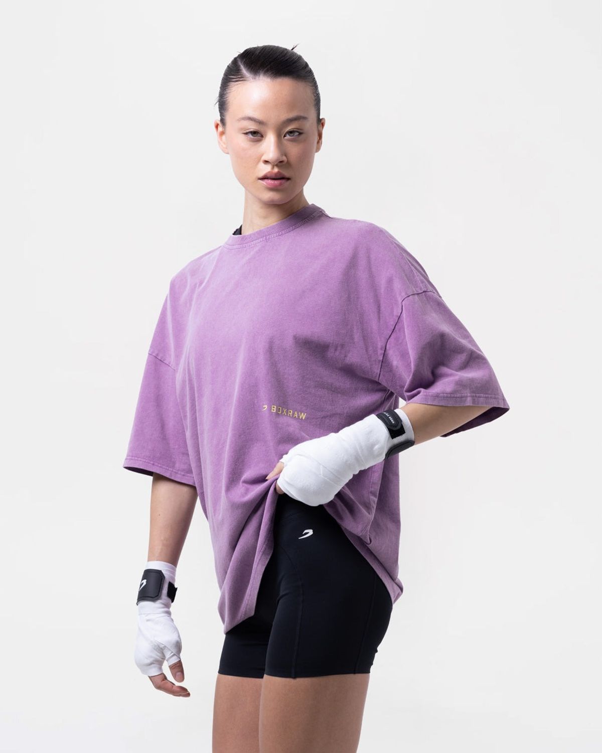 복스로(BOXRAW) 스파링 클럽 오버사이즈 티셔츠 - 여성 W BXRW-SPCLT-W [워시드 퍼플]