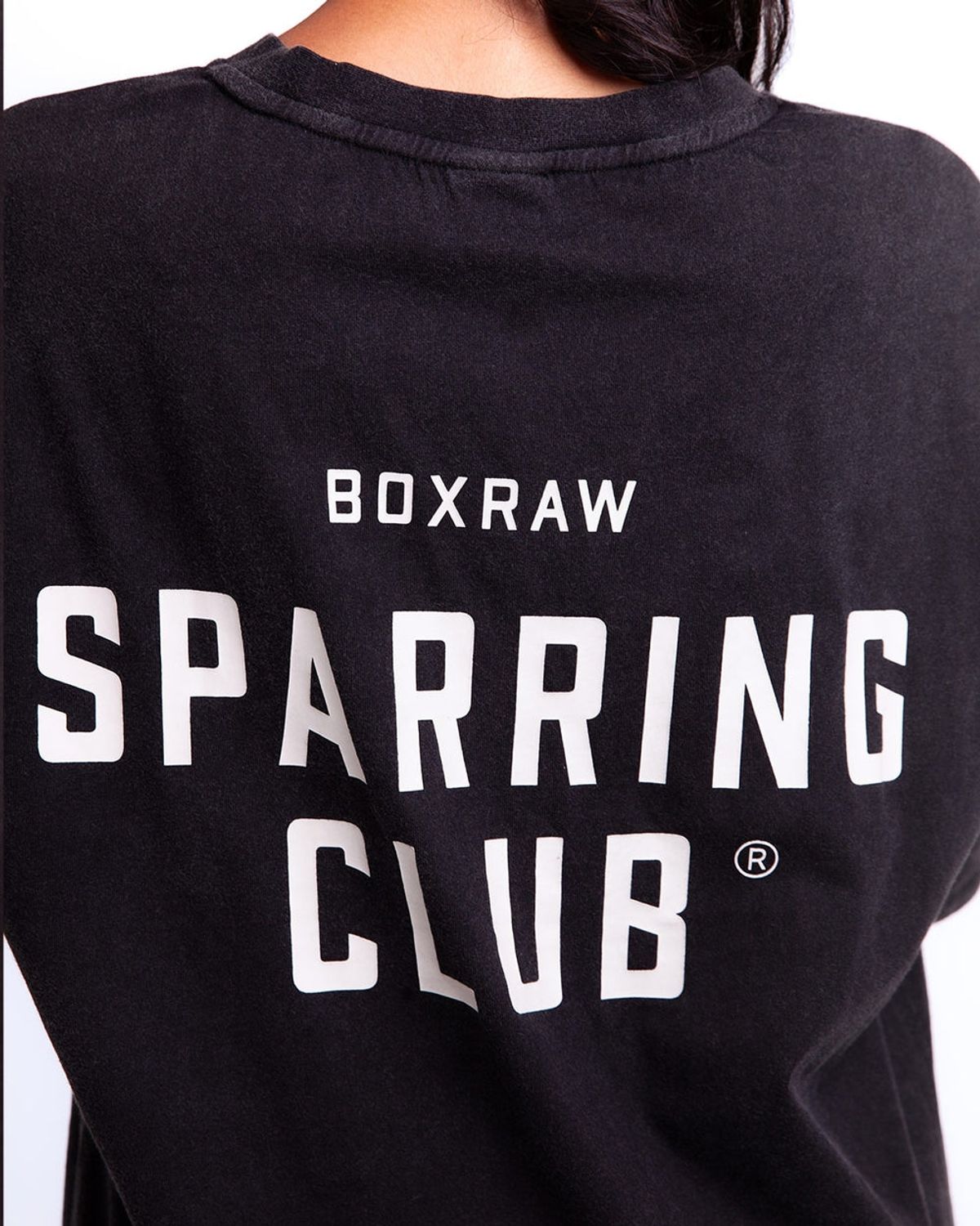 복스로(BOXRAW) 스파링 클럽 오버사이즈 티셔츠 - 여성 W BXRW-SPCLT-W [워시드 블랙]