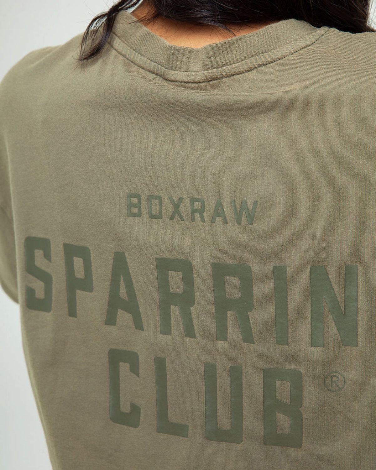 복스로(BOXRAW) 스파링 클럽 오버사이즈 티셔츠 - 여성 W BXRW-SPCLT-W [워시드 올리브]