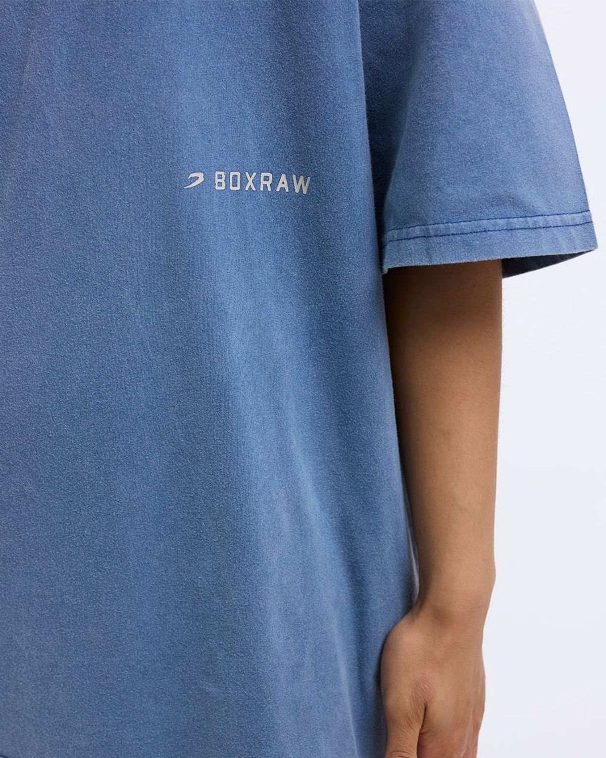 복스로(BOXRAW) 스파링 클럽 오버사이즈 티셔츠 - 여성 W BXRW-SPCLT-W [워시드 베이비 블루]