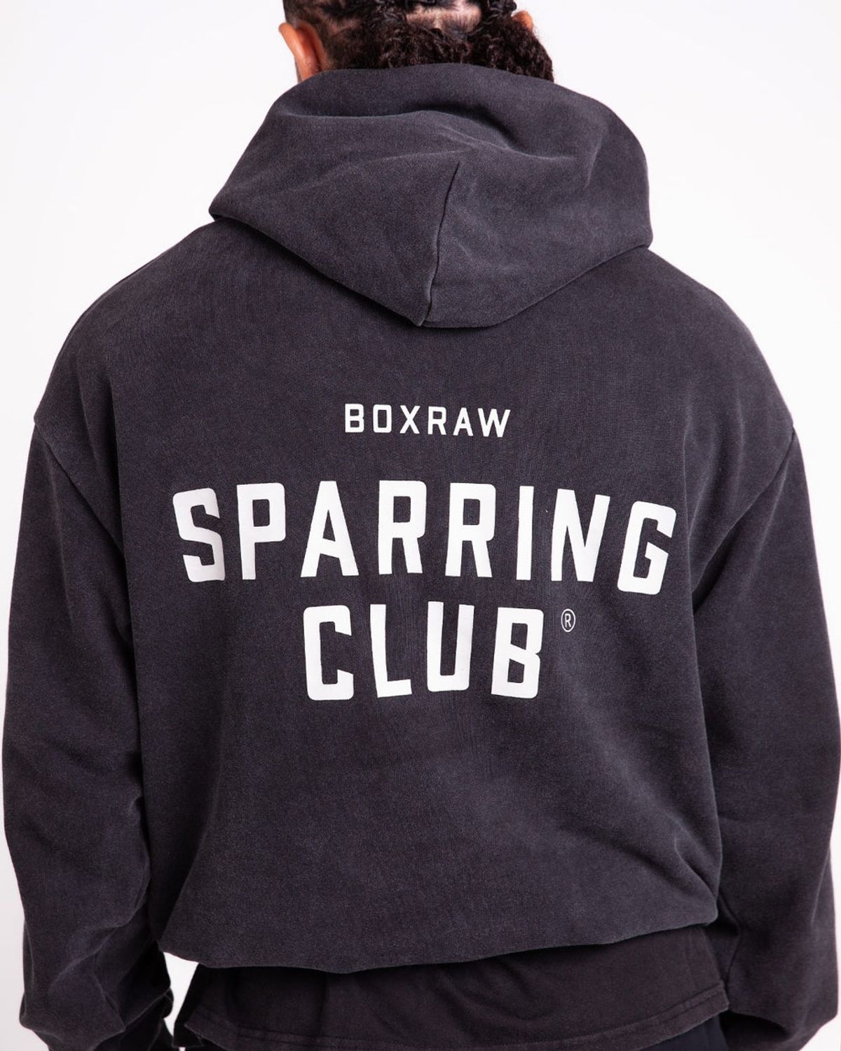 복스로(BOXRAW) 스파링 클럽 오버사이즈 후디 - 남성 M BXRW-SPCLH [워시드 블랙]