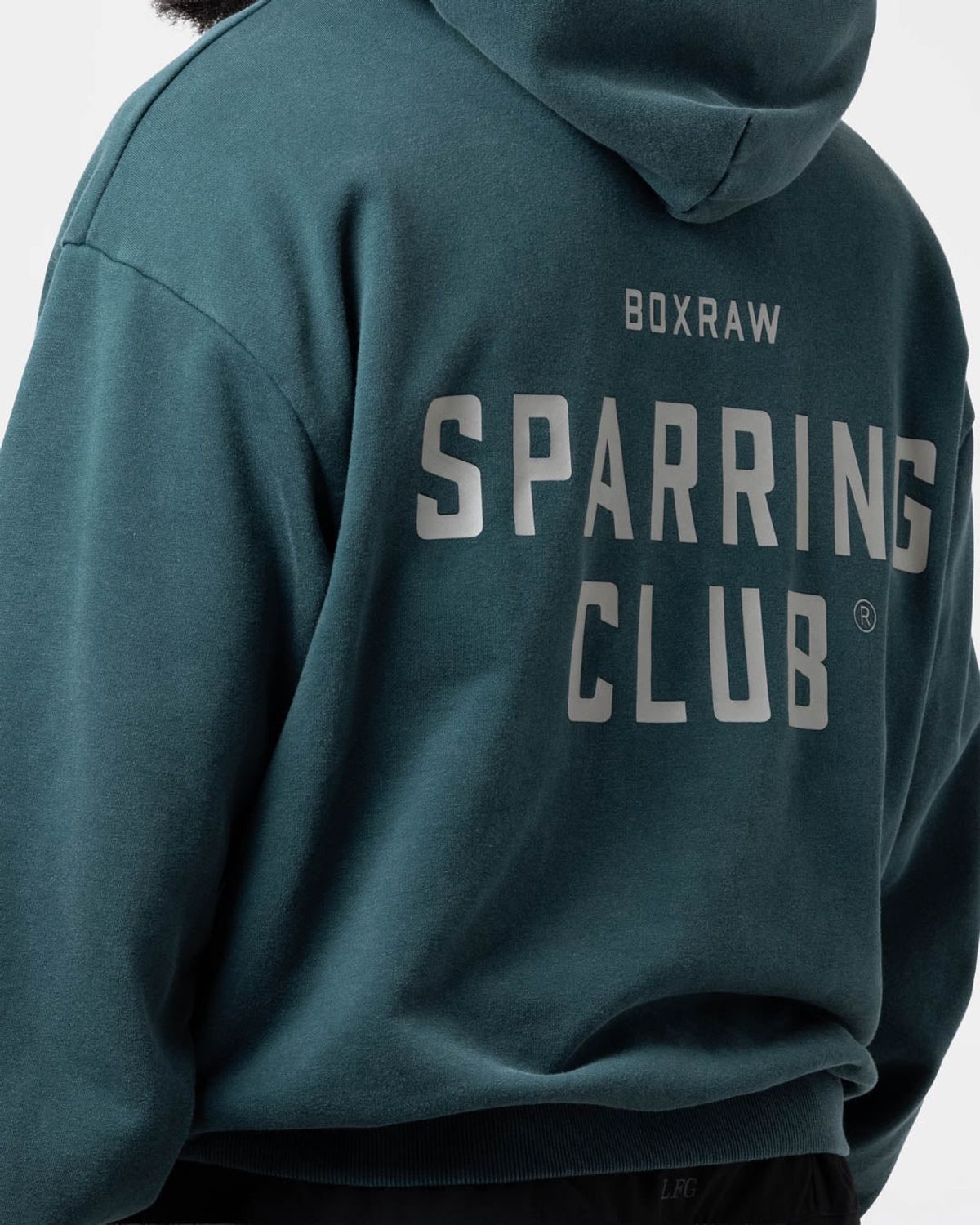복스로(BOXRAW) 스파링 클럽 오버사이즈 후디 - 남성 M BXRW-SPCLH [워시드 틸]