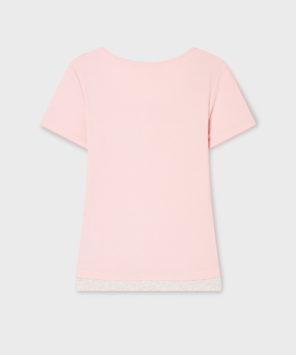 후아유(WHO.A.U) Layered Henley Short-Sleeve T-shirt / WHRAG2491F