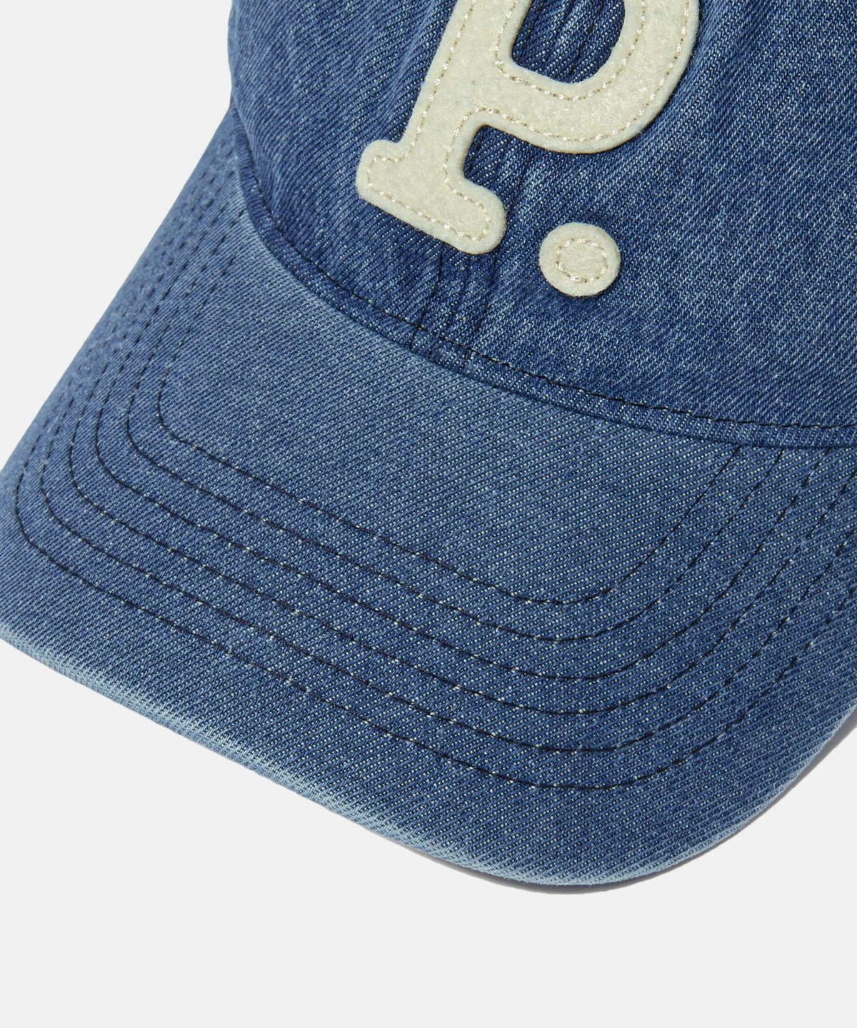 에스피오나지(ESPIONAGE) ESP Letter Washed Denim Cap Letter P
