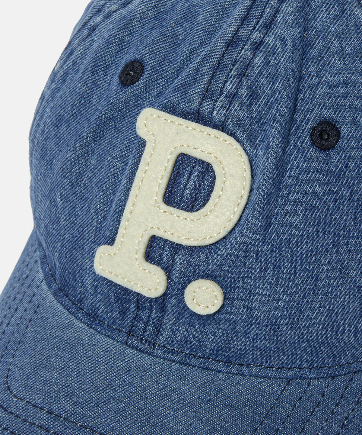에스피오나지(ESPIONAGE) ESP Letter Washed Denim Cap Letter P