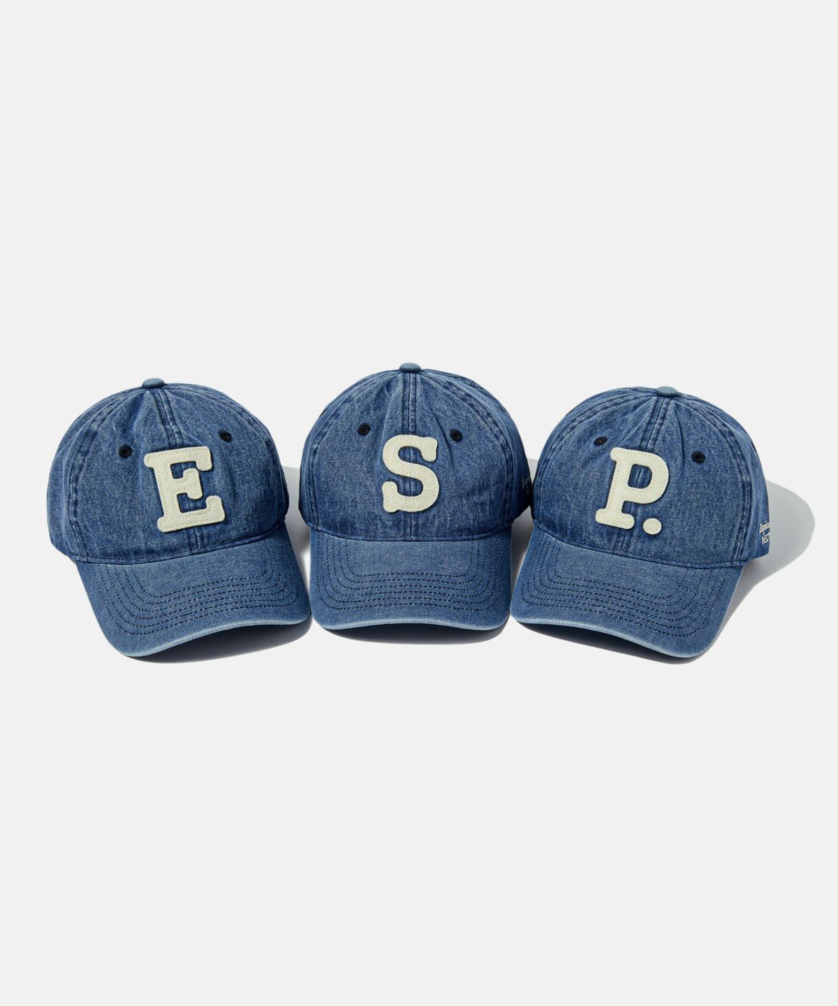 에스피오나지(ESPIONAGE) ESP Letter Washed Denim Cap Letter S
