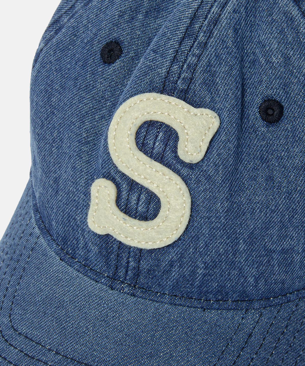 에스피오나지(ESPIONAGE) ESP Letter Washed Denim Cap Letter S