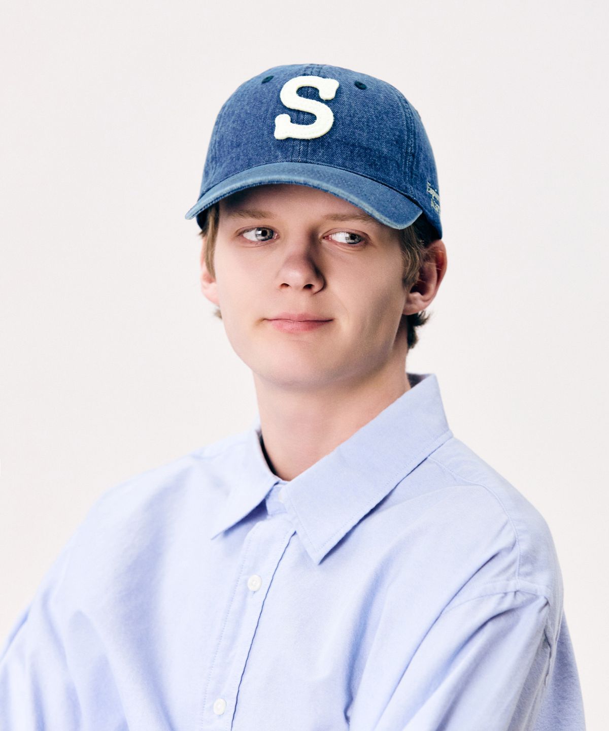 에스피오나지(ESPIONAGE) ESP Letter Washed Denim Cap Letter S