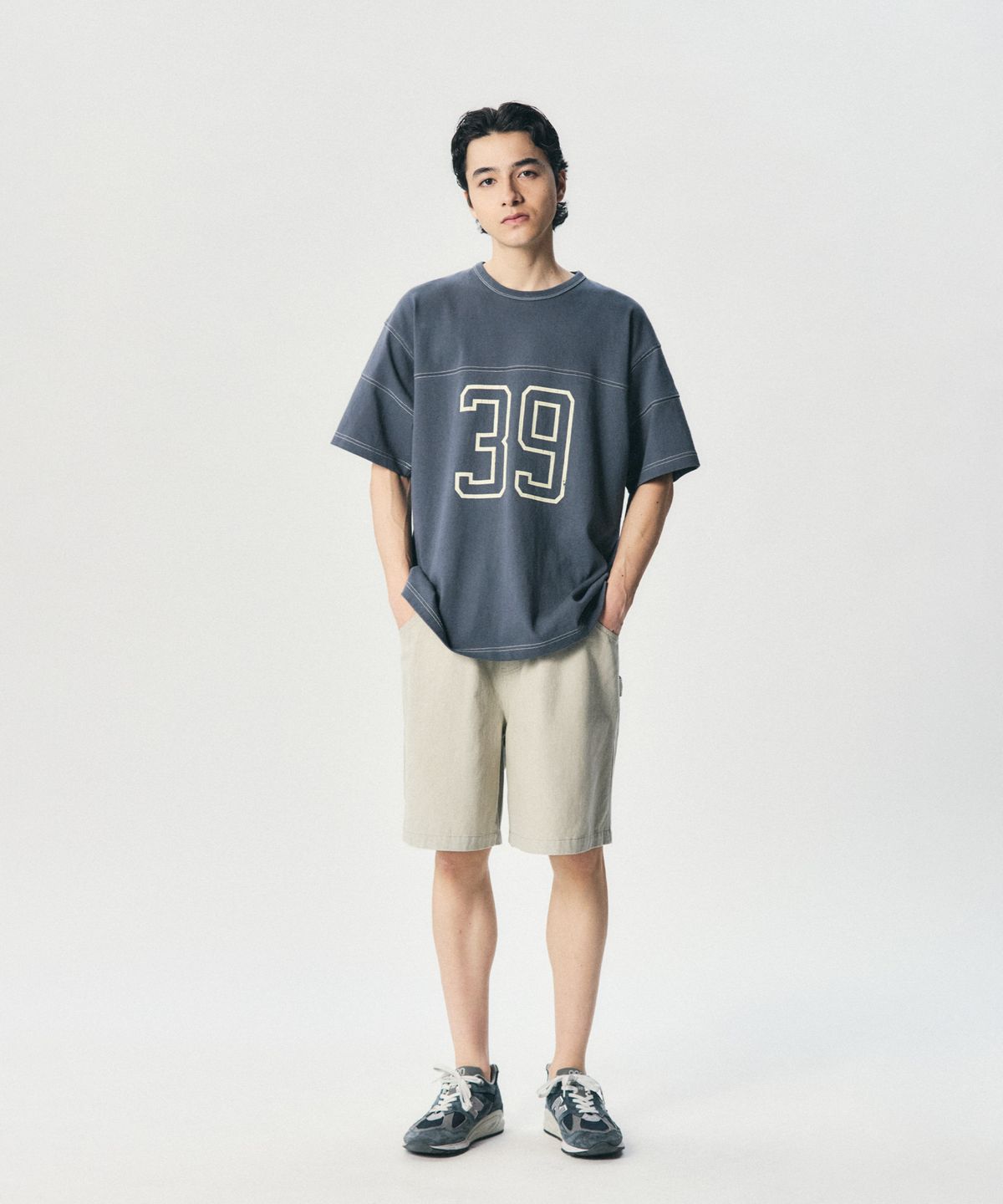 에스피오나지(ESPIONAGE) Vintage Cotton Painter Shorts Bone Beige