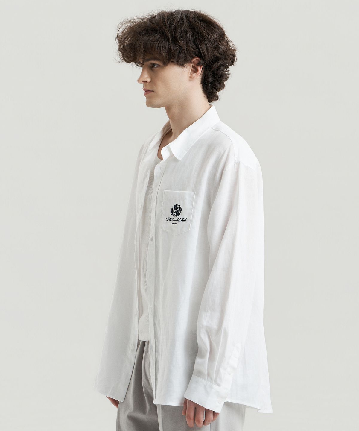 델마(DEL MAR) 헤리티지 텐셀 린넨 오버셔츠 - 화이트