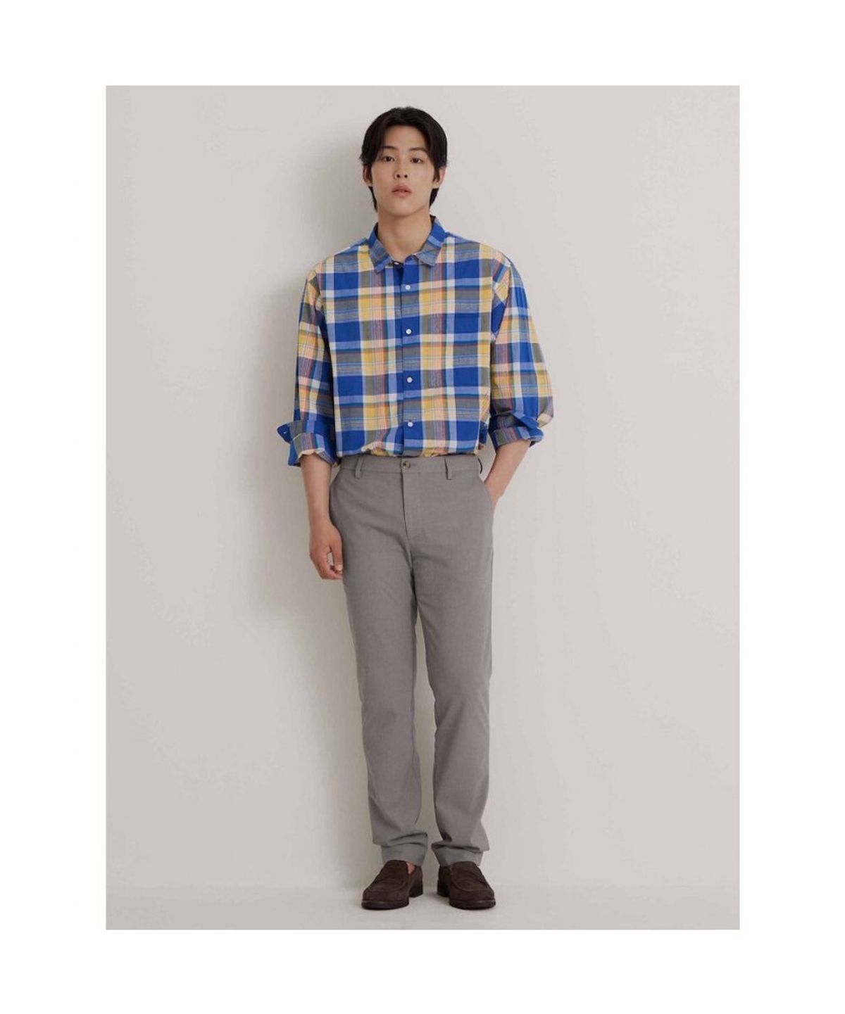 빈폴 멘(BEANPOLE MEN) 울 블렌드 시어서커 슬림 팬츠  베이지