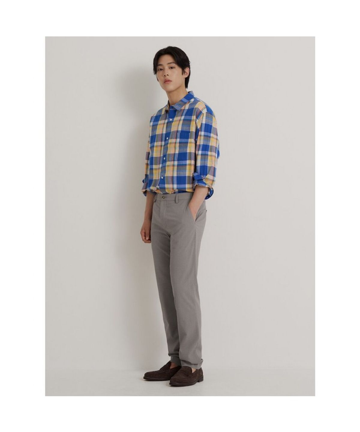 빈폴 멘(BEANPOLE MEN) 울 블렌드 시어서커 슬림 팬츠  베이지
