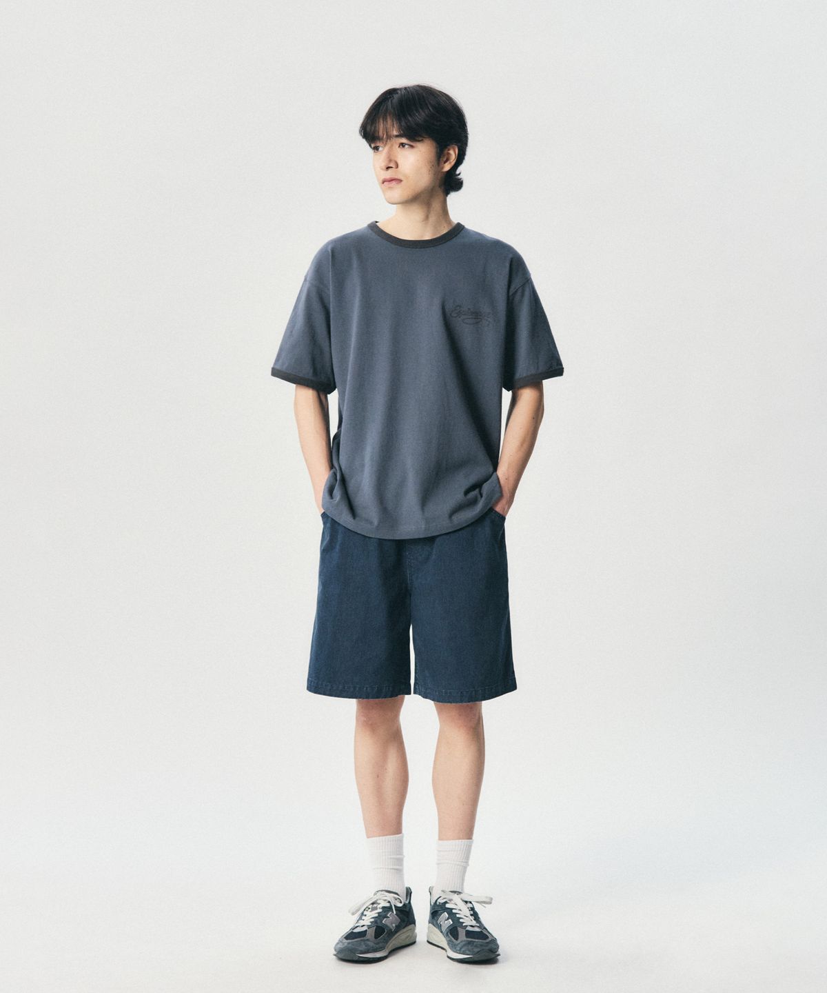 에스피오나지(ESPIONAGE) Rope Logo Ringer Tee Slate