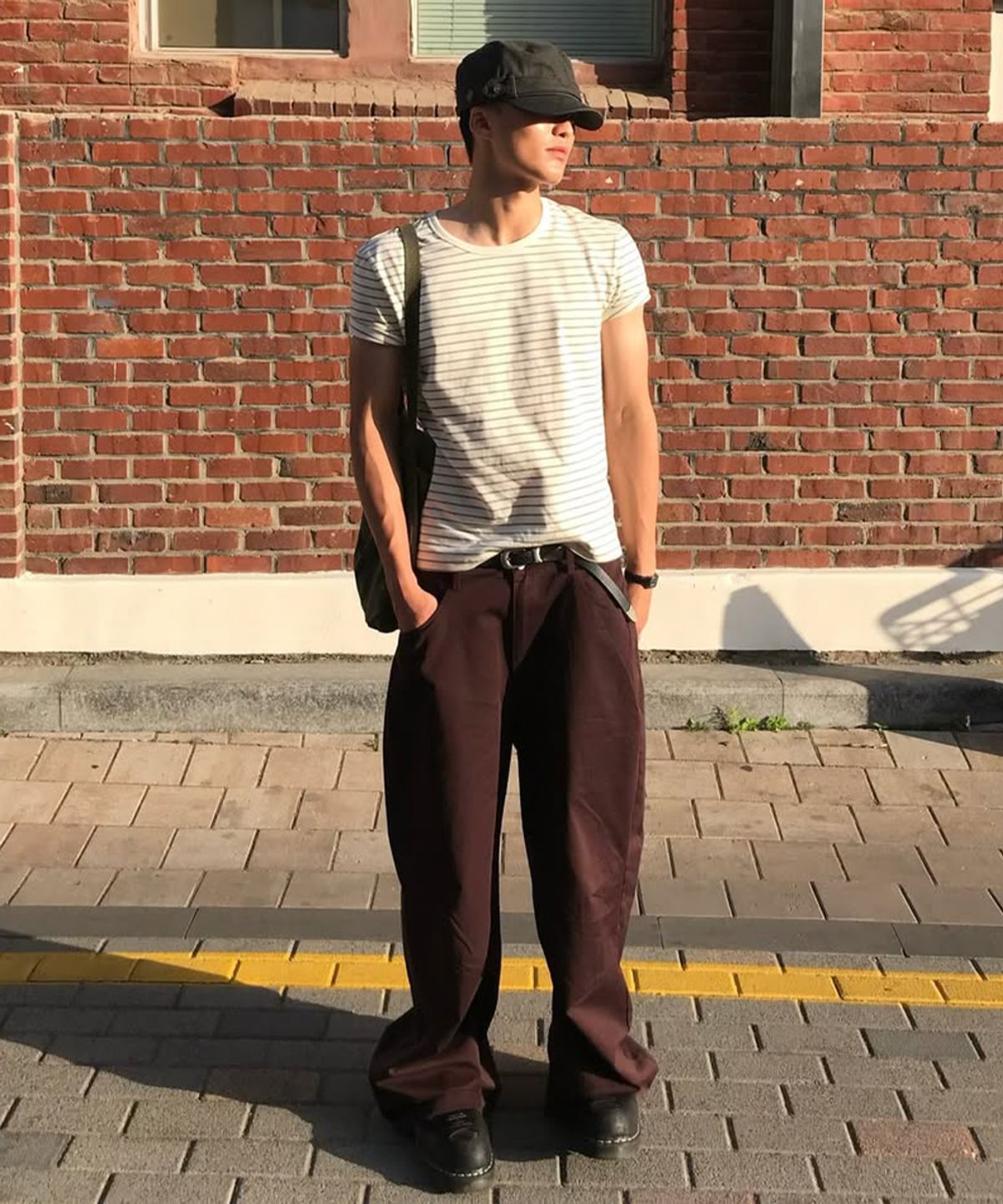 인템포무드(INTEMPOMOOD) 파이어워크 와이드 팬츠_버건디