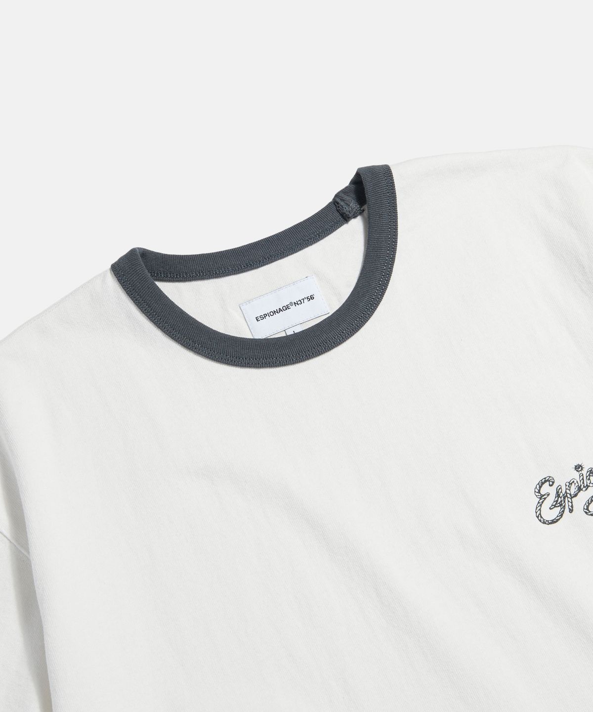 에스피오나지(ESPIONAGE) Rope Logo Ringer Tee Off White