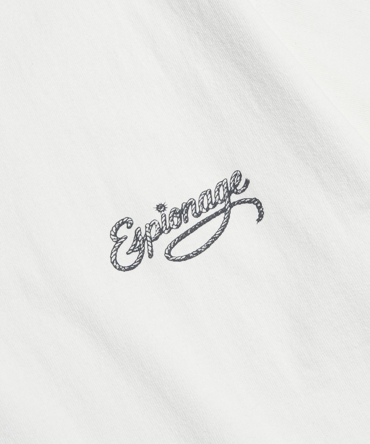 에스피오나지(ESPIONAGE) Rope Logo Ringer Tee Off White