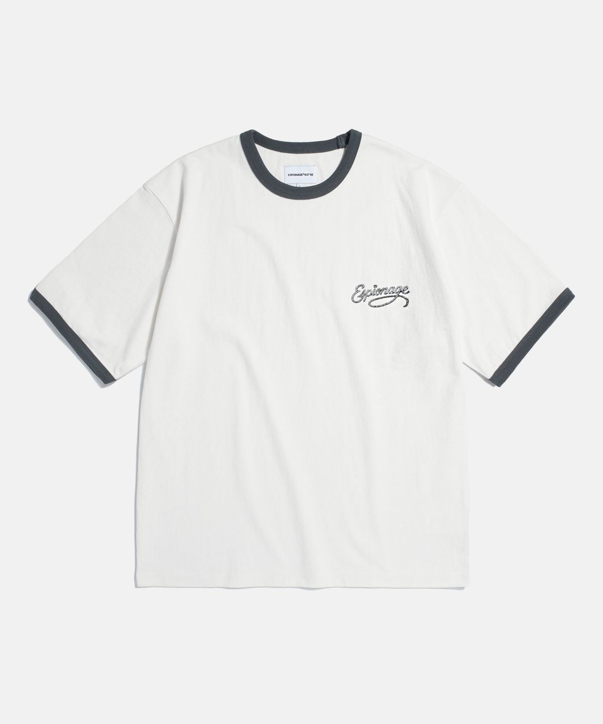에스피오나지(ESPIONAGE) Rope Logo Ringer Tee Off White