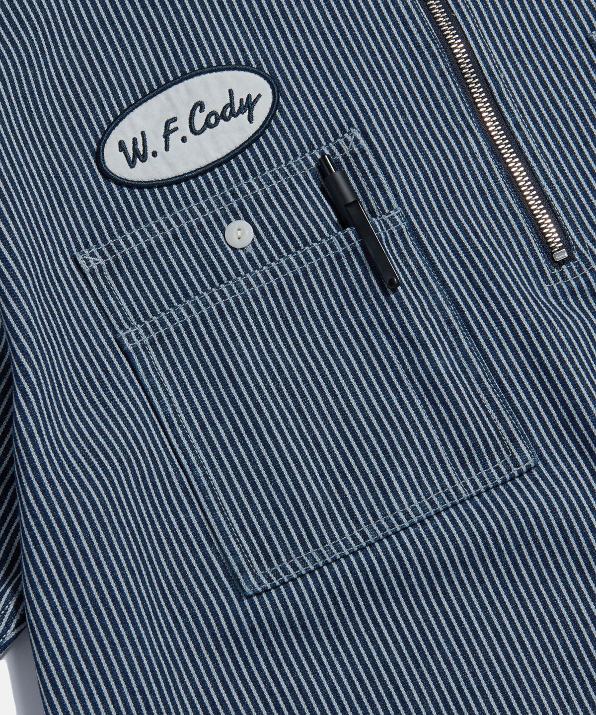 에스피오나지(ESPIONAGE) Hickory Half Zip Work Shirt Dark Indigo